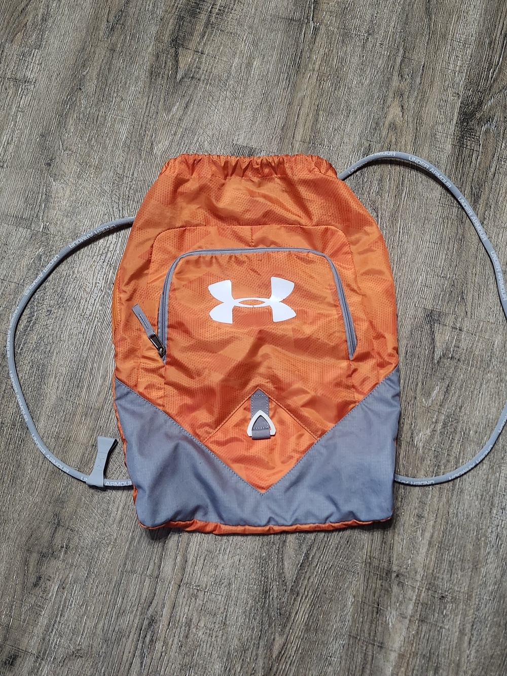 Under Armour Orange and Gray Drawstring Backpack